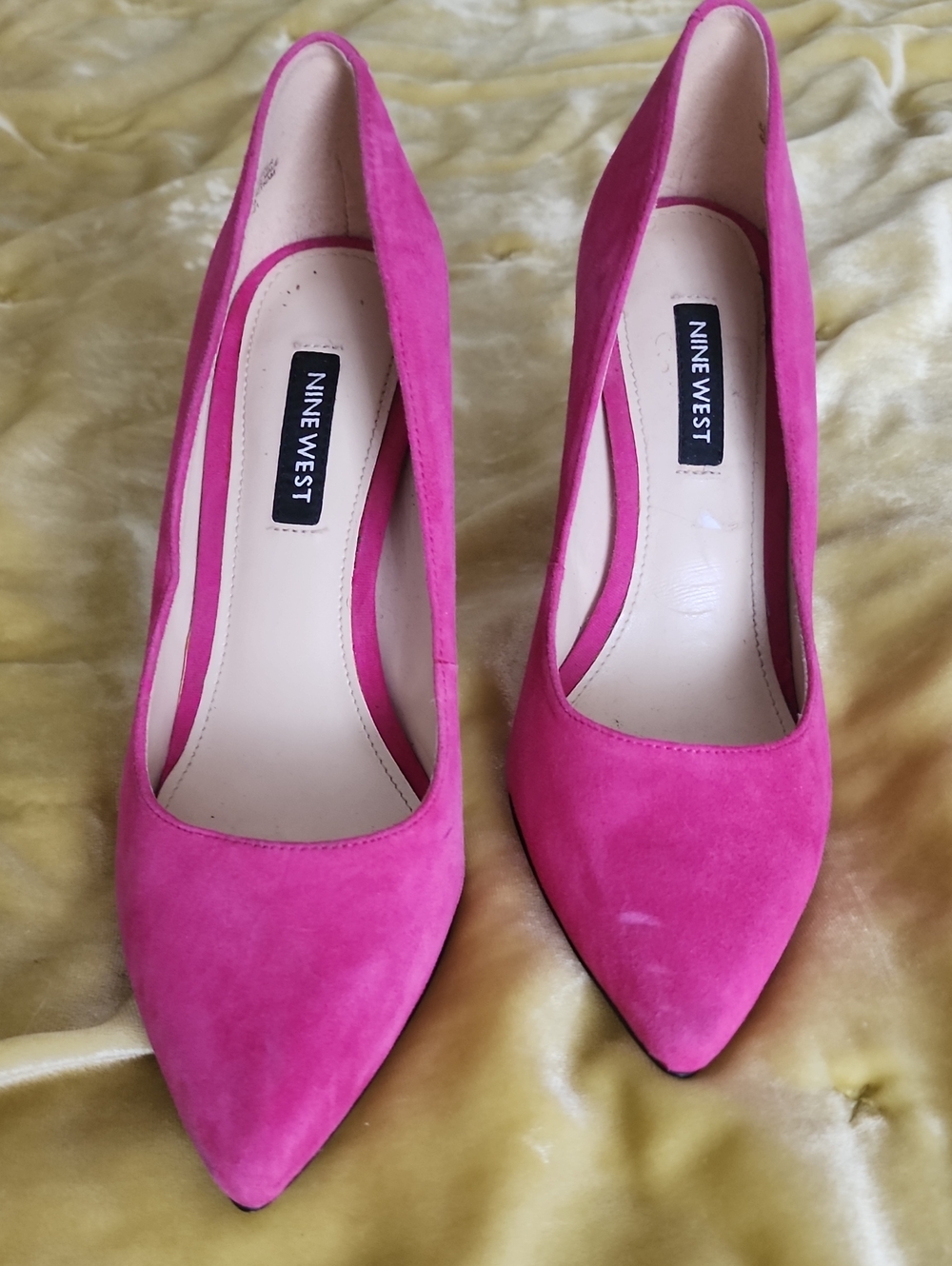 Nine West Pink Suede Heels Size 6.5 - Picture 3 of 8